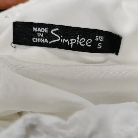 Simplee White Eyelet Lace Whimsy Cottagecore Prairie Halter Twee Dress S NWOT - Picture 7 of 10